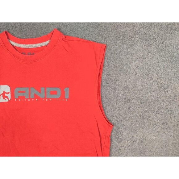 AND1 Shirt Adult Mens Small Red Ballers for Life Spell Out Logo Tank Top - Picture 3 of 8